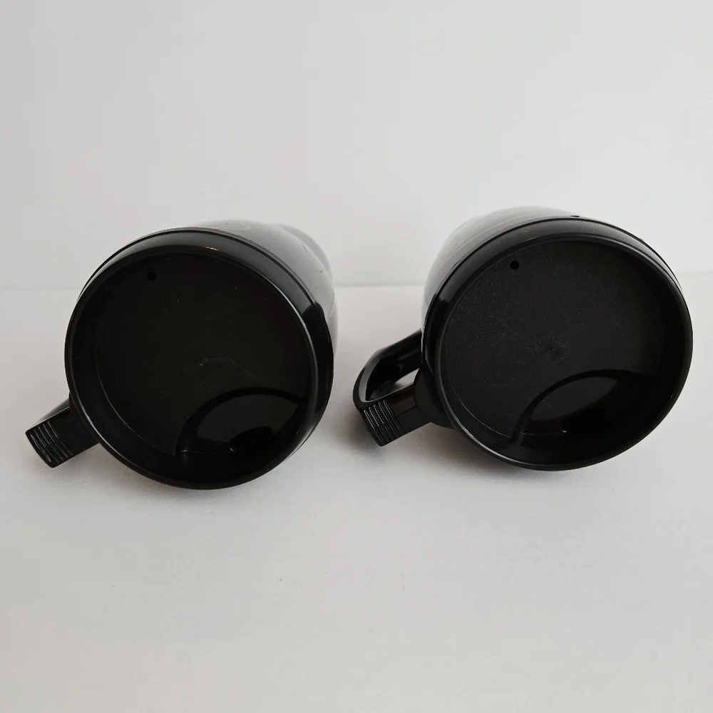 Subaru Car Travel Mugs Handles Plastic Sip Cups Lids Black Gold Collectibles